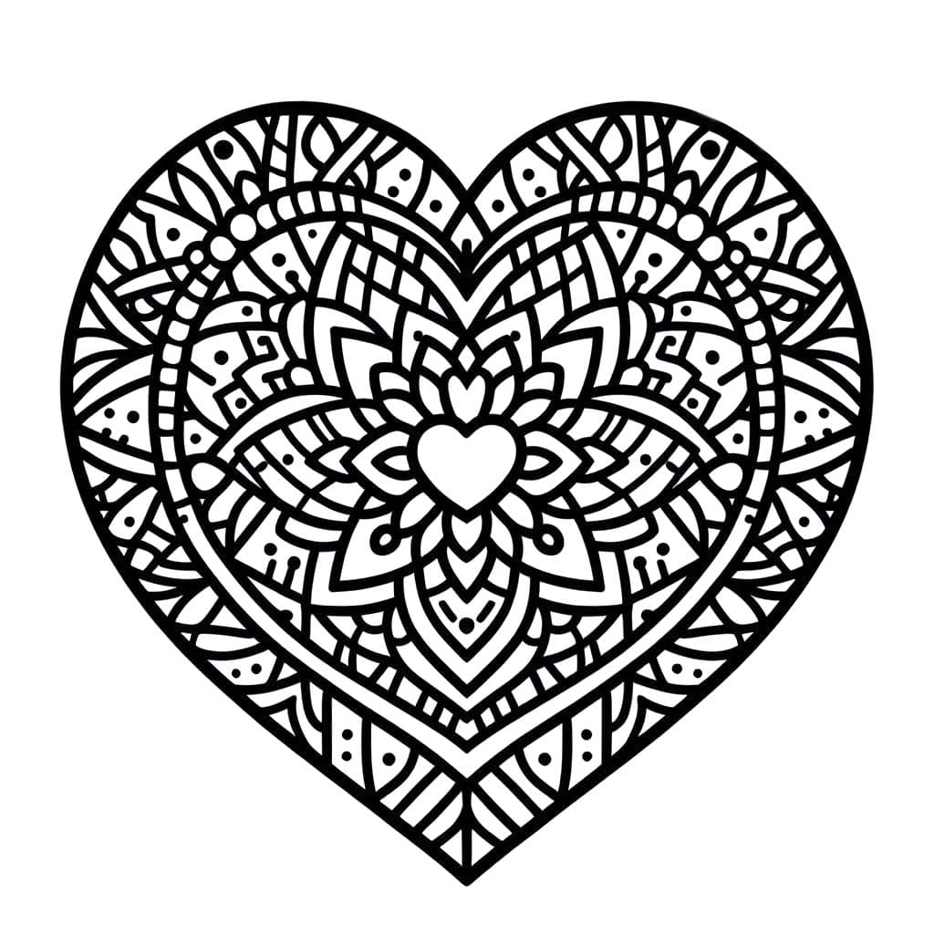Mandalas Cœur 101